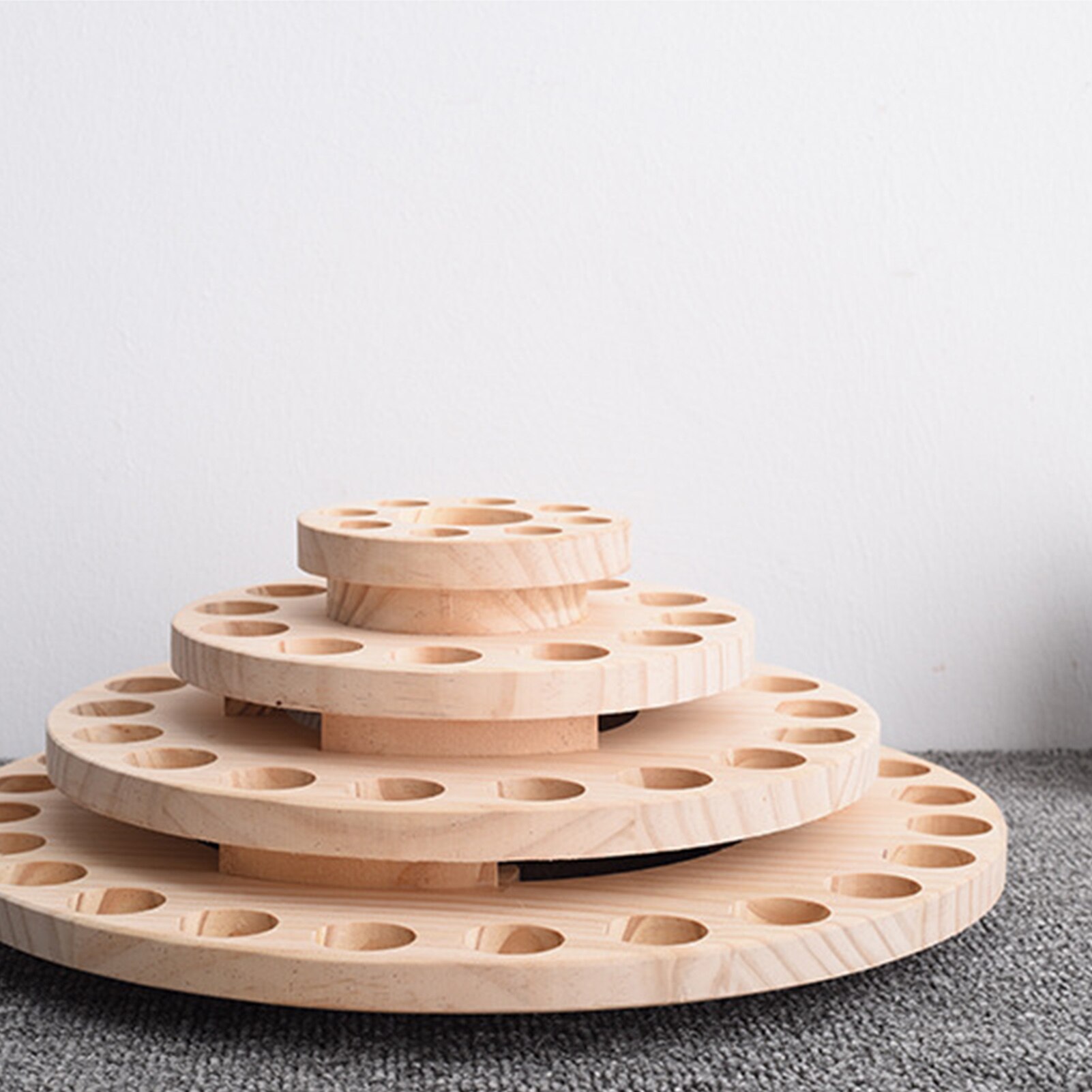 5.9inch Wood Essential Oils Display Stand Rotatable Light And Compact Oil Bottle Storage Organizer Excellent