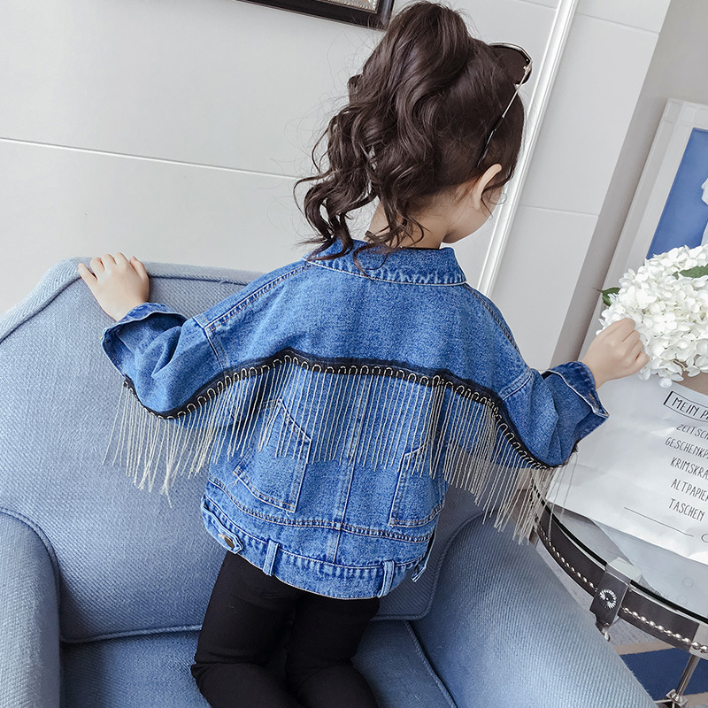 Denim Jasje Voor Meisjes Denim Jassen Mode Kinderen Lente Herfst Jas Kinderen Kwastje Jas Tiener Meisjes Jas Meisjes jas