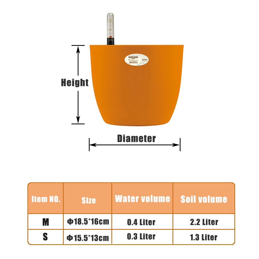 Fargerik selvvanning blomsterpotte fargerik plast blomsterpotte moderne dekorative planter pott hjemmekontor skrivebord dekorasjon