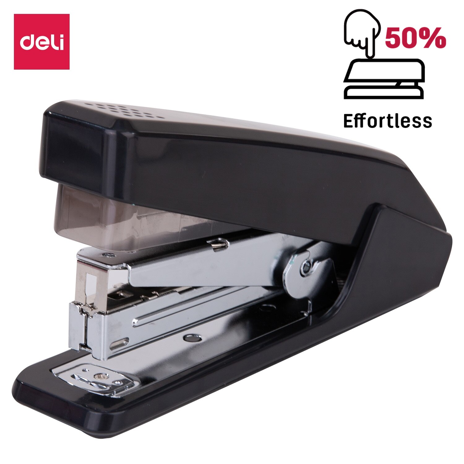 Deli uanstrengt stiftemaskin 24/6 26/6 25 ark kapasitet halv full stripe strømsparende stiftemaskiner skrivesaker kontorrekvisita