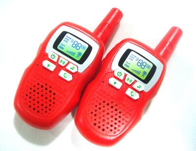 Walkie-talkie de juguete de plástico para niños, walkie-talkies de juguete, radio en un par de relojes intercomunicador, interacción entre padres e hijos: Rojo