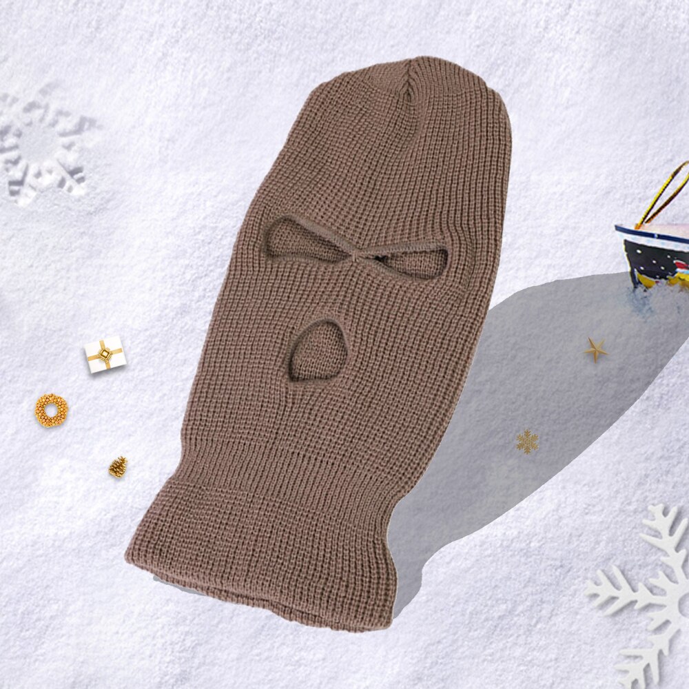 Ski Mask Knitted Face Cover Winter Balaclava Full Face Mask for Winter Outdoor Sports CS Winter Three 3 Hole Balaclava Knit Hat