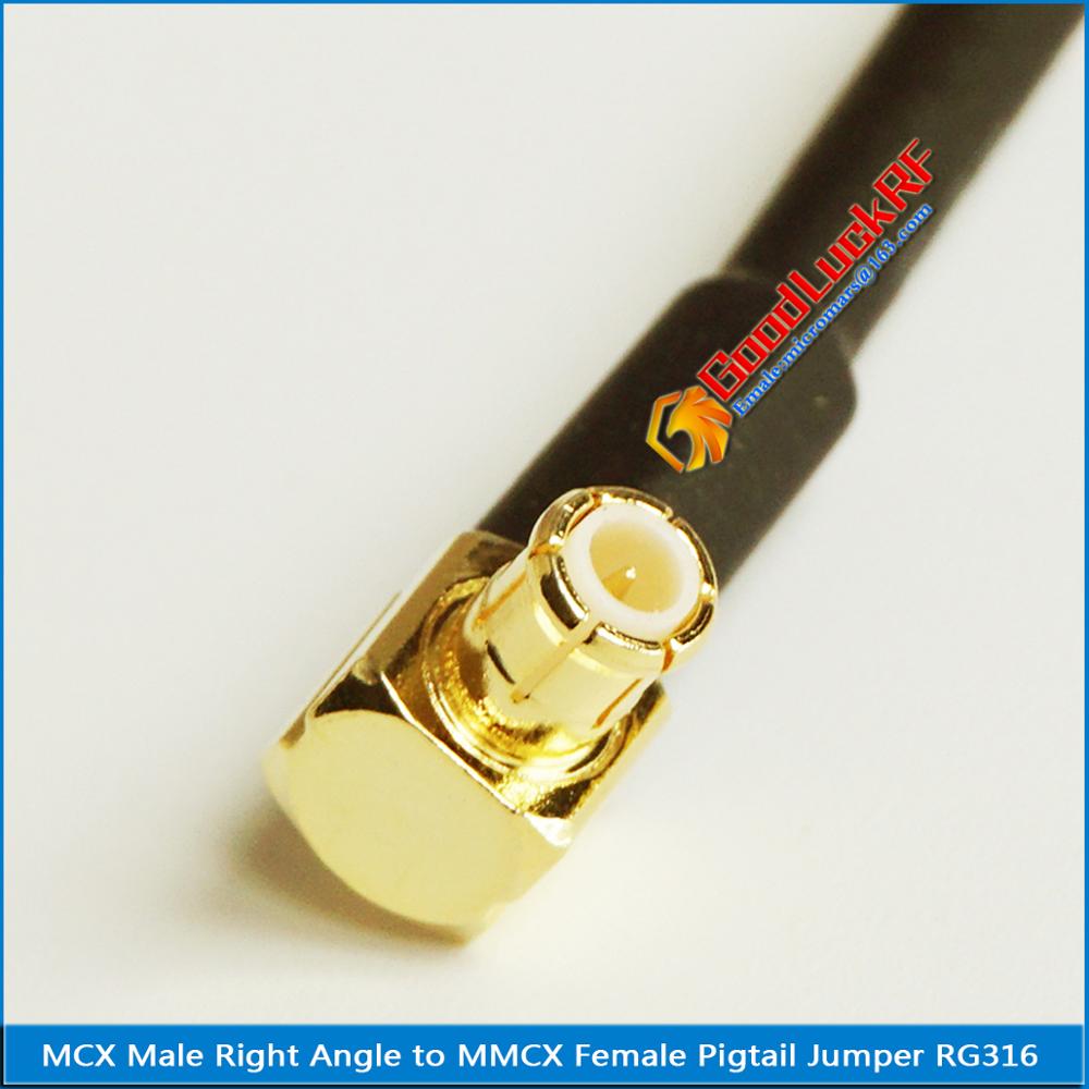 1X Pcs High MCX Male Right Angle 90 Degree to MMCX Female plug RF Connection MCX - MMCX Pigtail Jumper RG316 Cable 50ohm