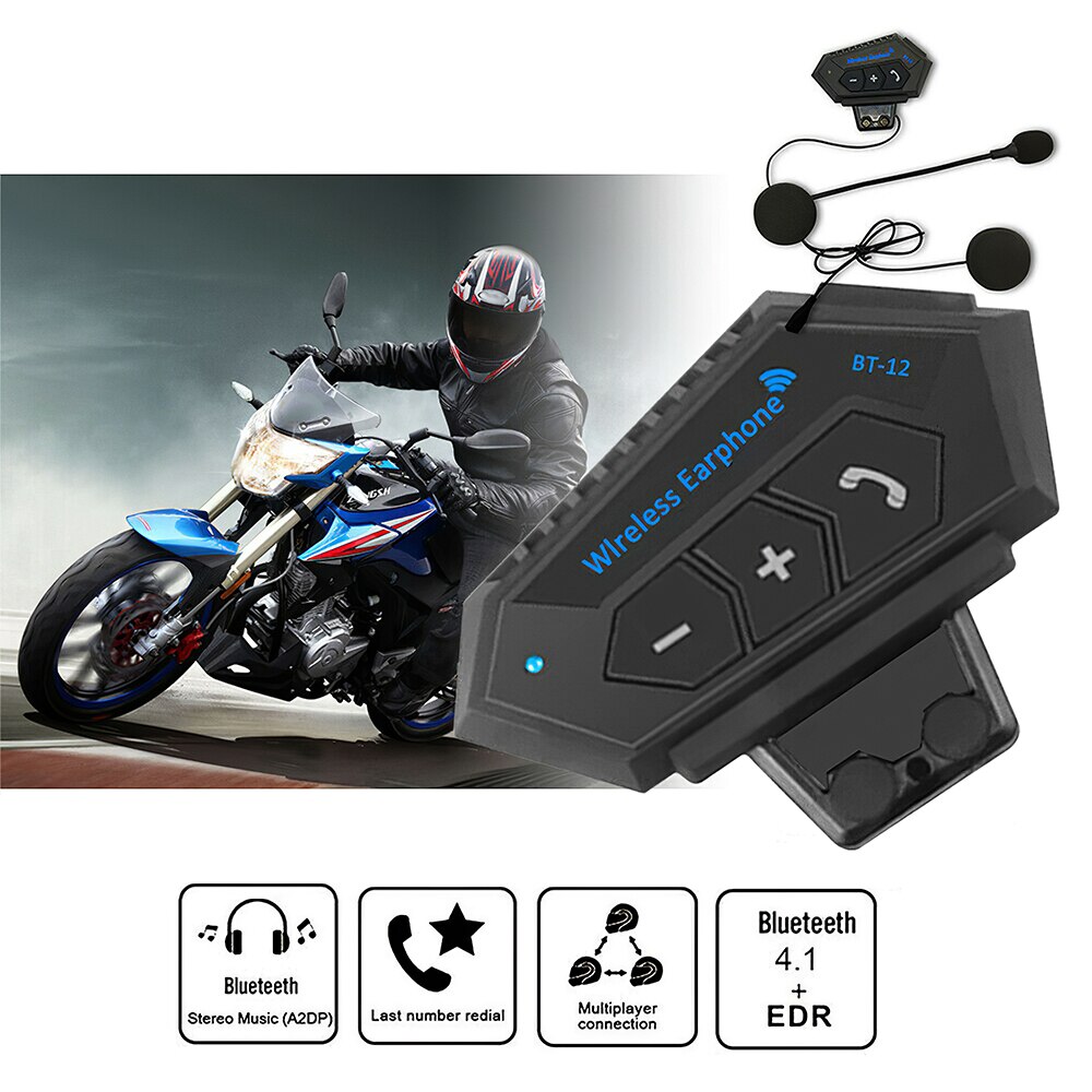 Easy to operate Motorcycle Helmet Earphone Bluetooth Wireless Earphone Rechargeable Microphone For Motorcycle Riding Clear voice
