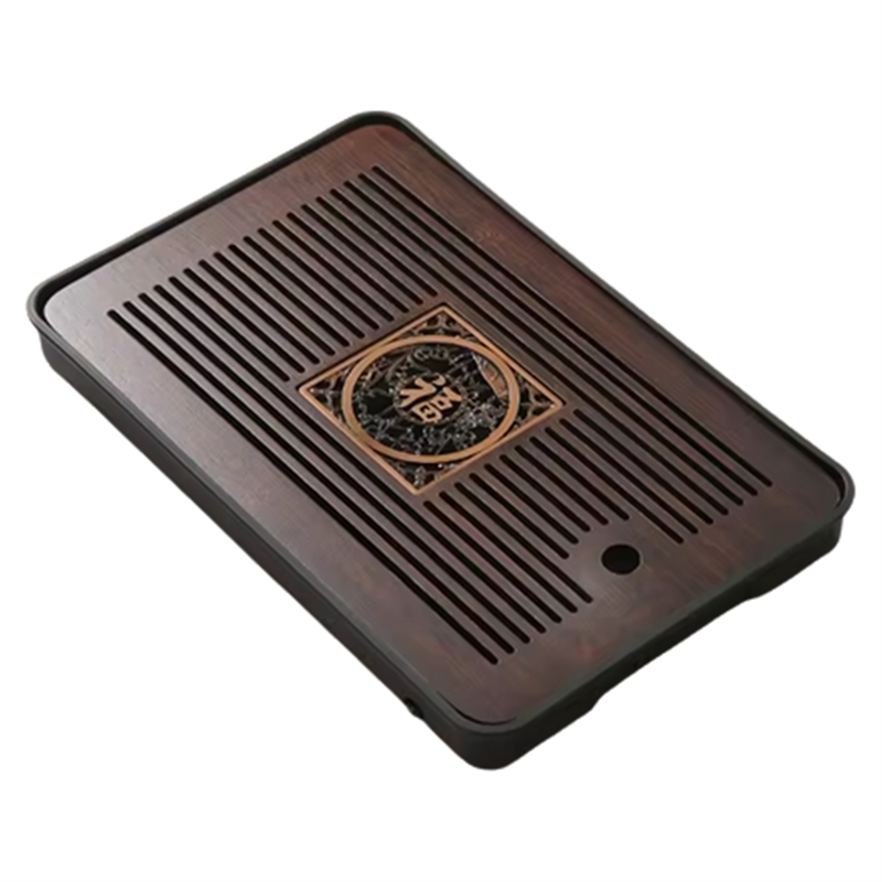 ABGE-bandeja de té de bambú, platos portátiles, ceremonia del té rectangular, mesa de té Chaban, drenaje de doble uso, almacenamiento de agua