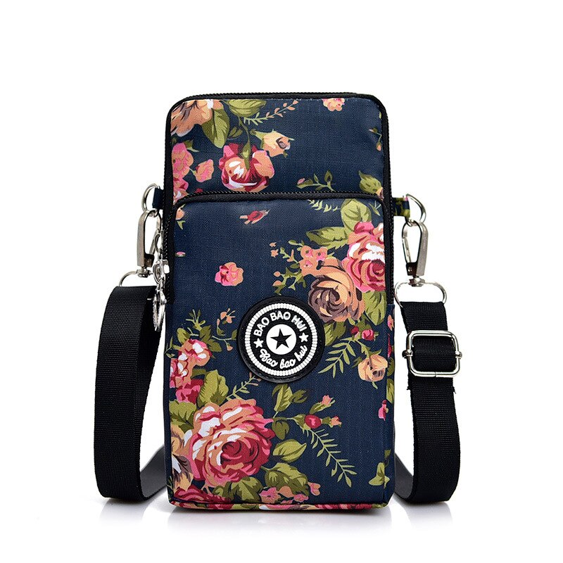 Missbuy Universal Phone Bag For Samsung/iPhone/Huawei/HTC/LG Wallet Case Outdoor Arm Shoulder Cover Phone Pouch Pocket: Flower