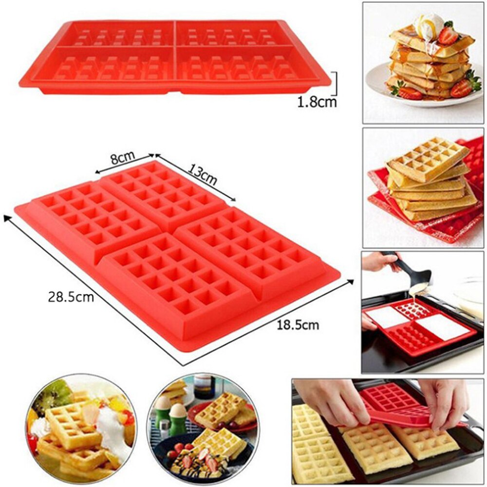 Bandeja de silicona para hacer gofres en el horno, molde para hornear pasteles y galletas, accesorios de cocina