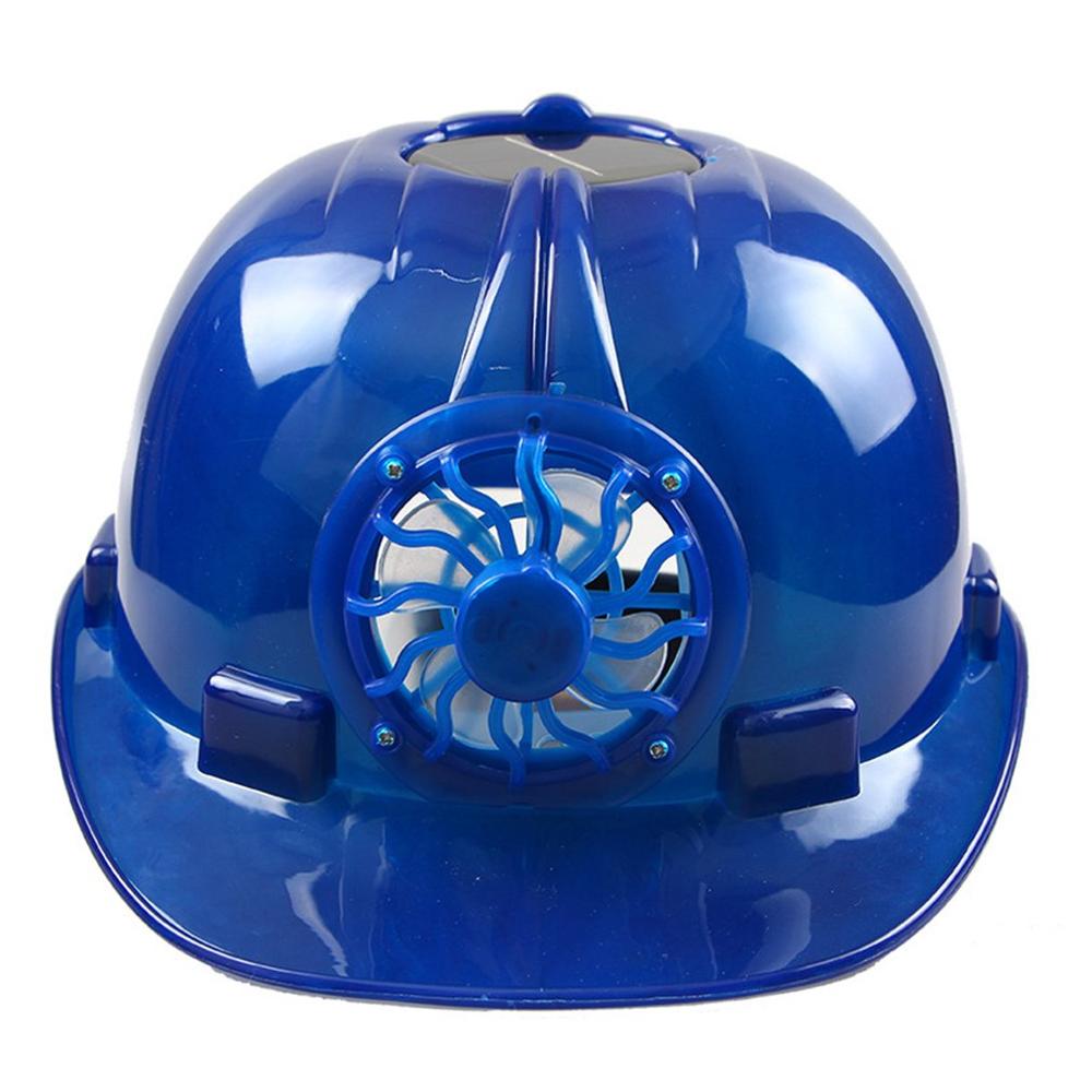 Safety Helmet with Fan 1.0 Construction Shading Sun Protection Solar Charging Helmet Construction Helmet Air Conditioning Hat: blue