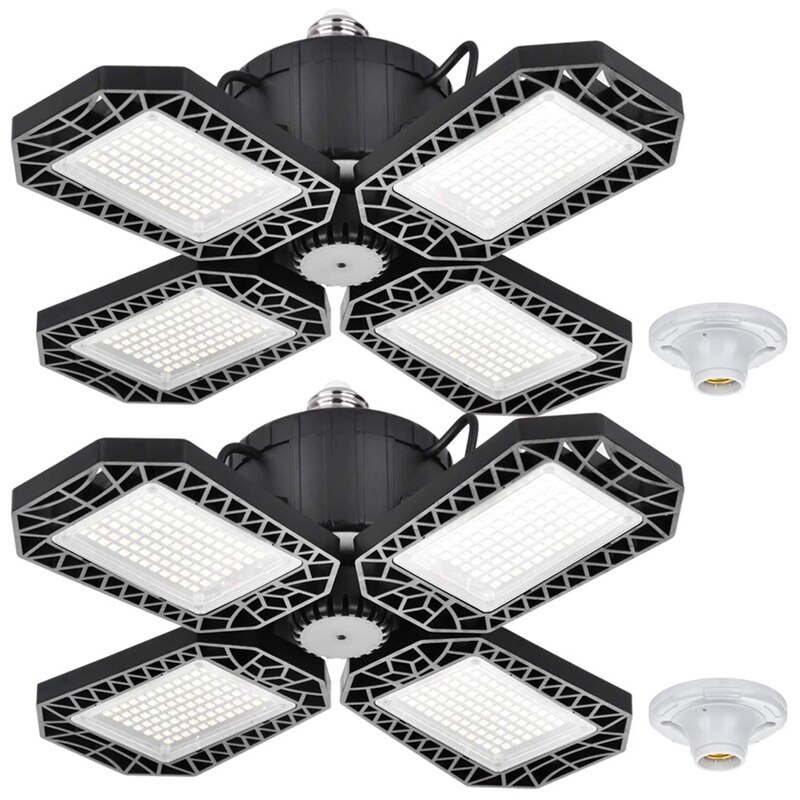 LED Garage Lights With 4 Adjustable Panels Garage Lights Suitable For Garages, Basements Barns High Bay Lights