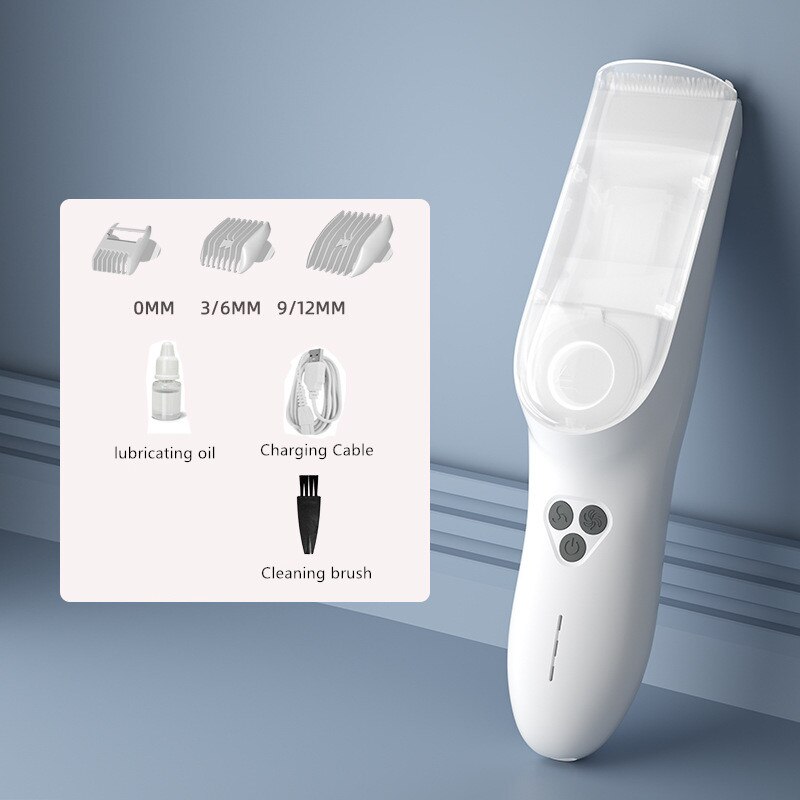 WEIDZ USB Rechargeable électrique tondeuse à cheveux pour enfants adultes silencieux automatique cheveux aspiration salle de bain tondeuse IPX7 étanche: Rose