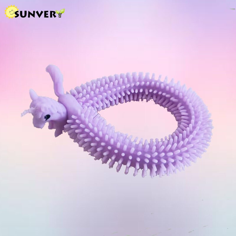 Unicorn Stretchy String Fidget Toys, Therapy Sensory Toys Anxiety Squeeze Monkey Noodles for Kids and Adults with ADD ADHD: B Purple