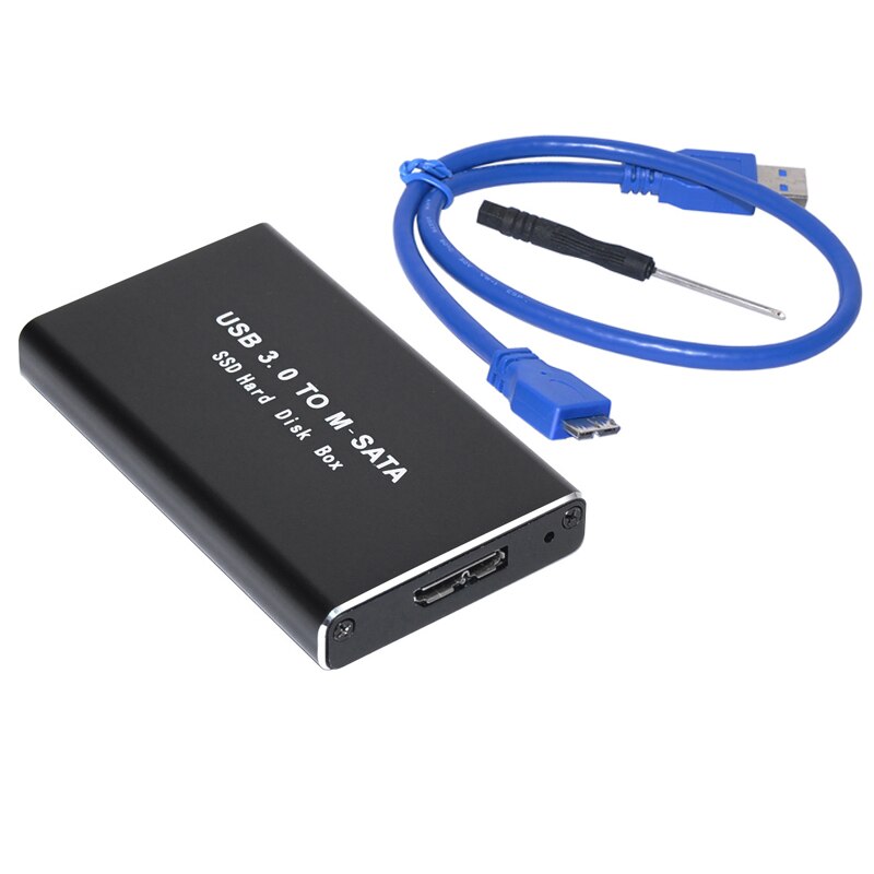 Mini SSD Hard Drive Case USB3.0 to mSATA Adapter Hard Drive Enclosure Aluminum Alloy External Hard Disk Case mSATA to USB3.0 Box