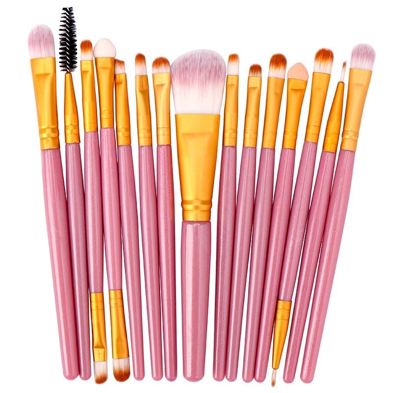 Lemoda Makeup Brushes Set 15pcs Eyebrow Highlighter Powder Foundation Eye Shadow Brush Cosmetics Makeup Brush: FJ