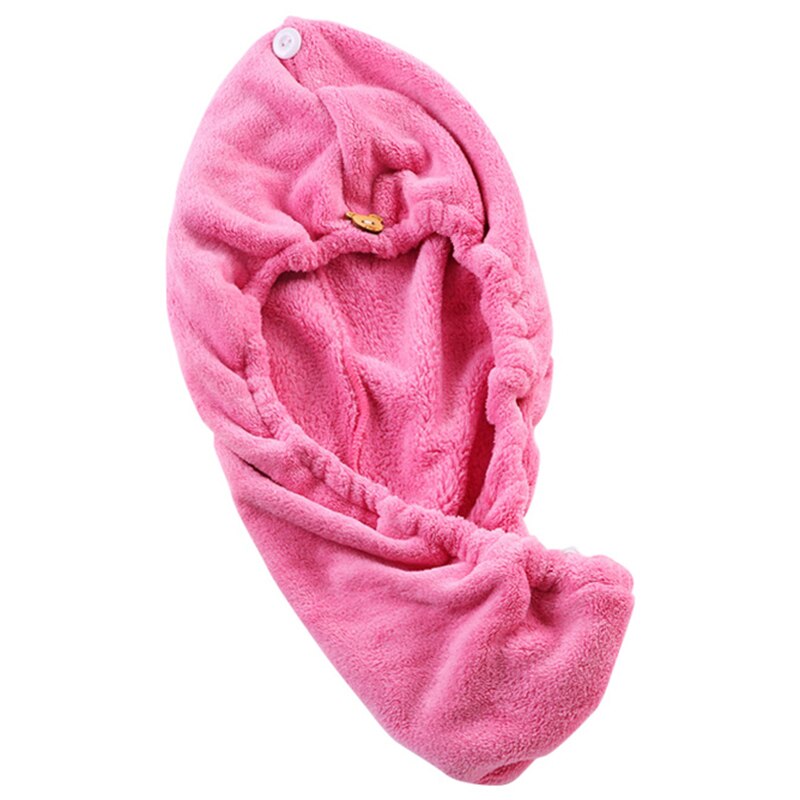 Sèche cheveux serviette bouchon Super absorbant microfibre doux séchage rapide Turban bain douche tête serviette KSI999: rose red
