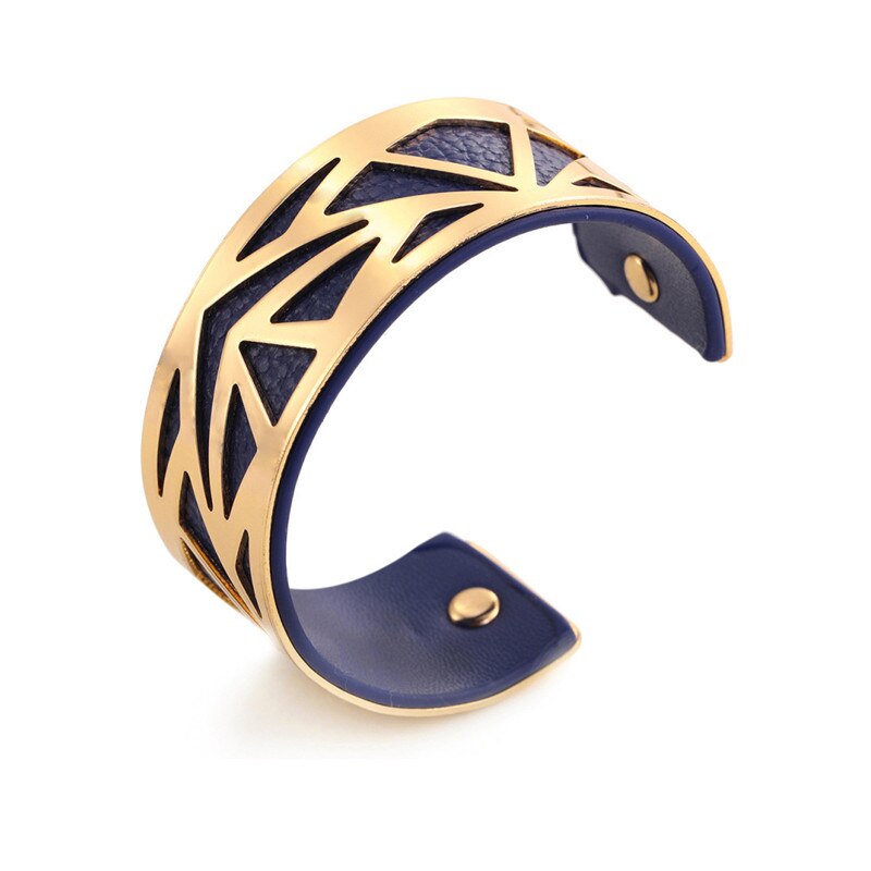 16 cores manguito pulseira de couro slivery ouro cor pulseira georgette indiano jóias pulseiras amor pulseiras para mulher femme vimio: navy 2