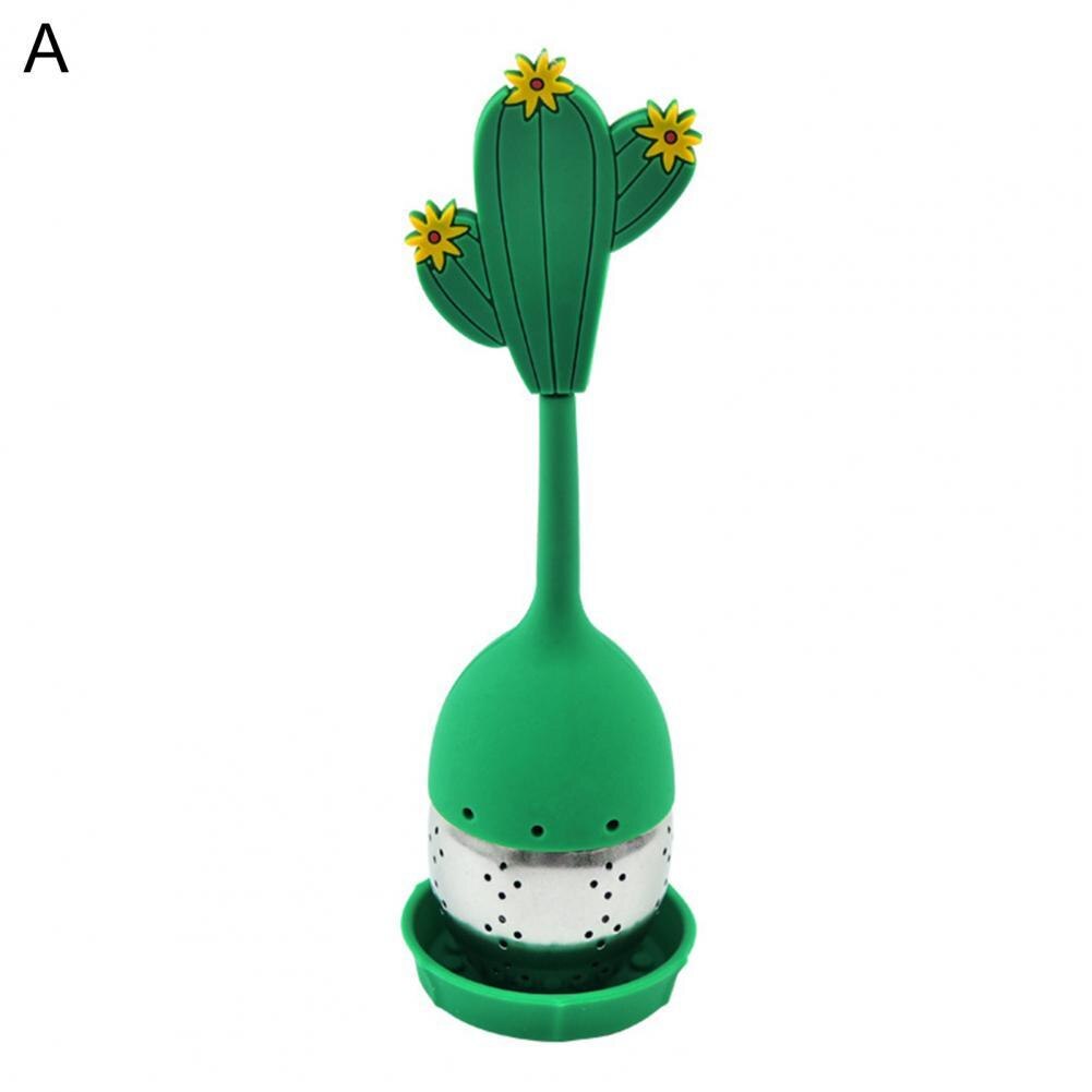 Infusor de té desmontable de silicona, filtro de aislamiento térmico, colador divertido de frutas y plantas, infusor de te: A