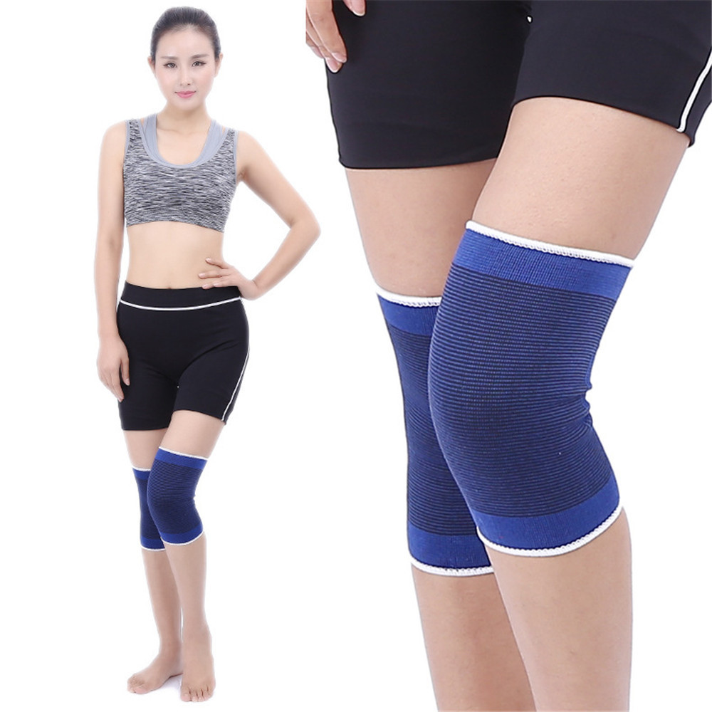 1 Pcs Elastische Knee Blauwe Kniebeschermers Knie Brace Been Artritis Letsel Elastische Bandage Ondersteuning Z0903