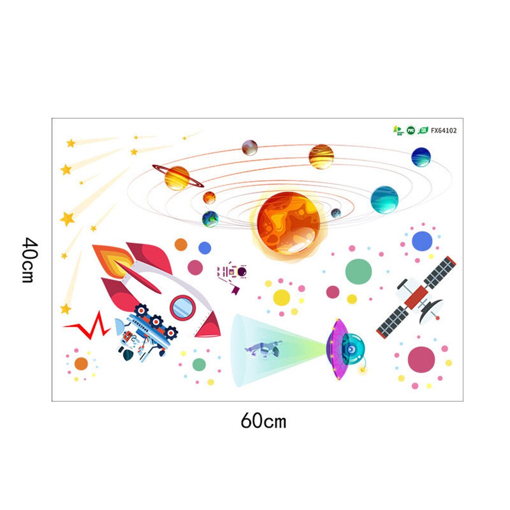 Solar System Moon Sun Star Astronaut Outer Space Animal Giraffe Vinyl Wall Decal Living Room Art Decor Diy Sticker #es