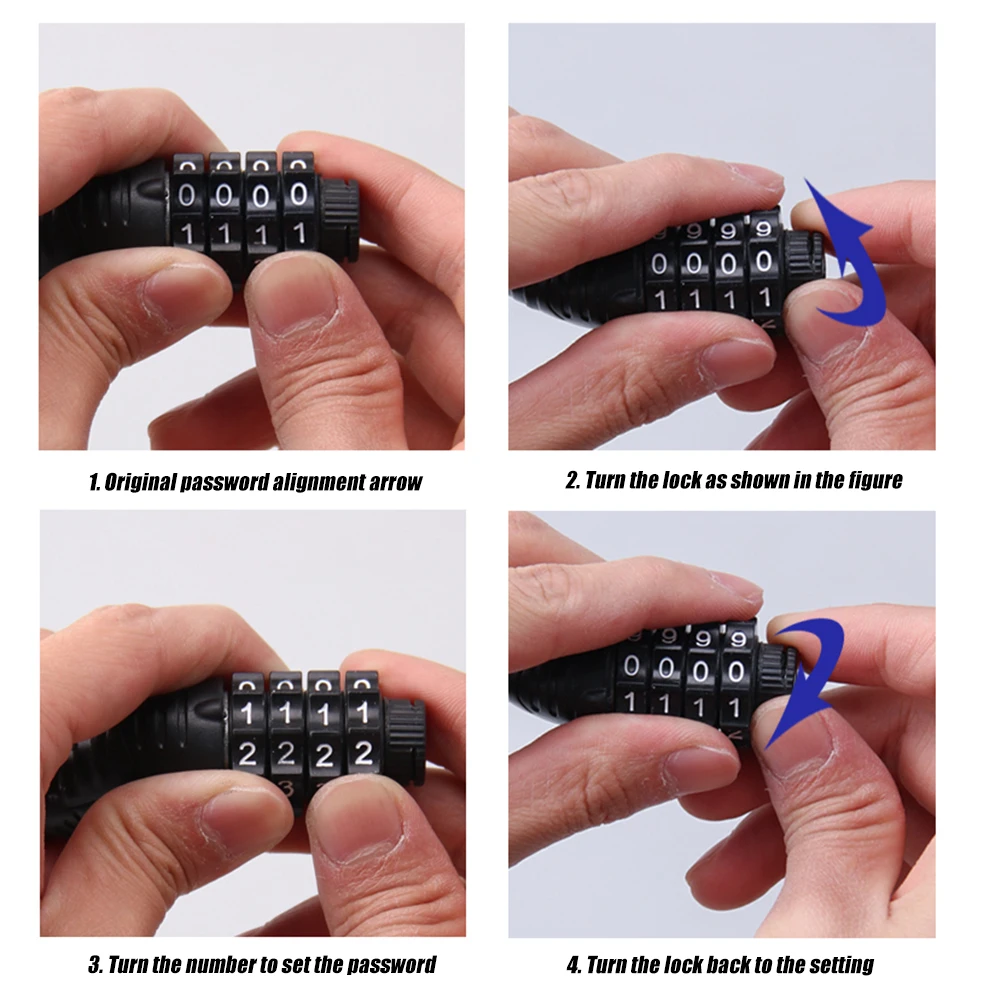 Bicycle Safety Helmet Lock Password Rope Steel Wire Lock Mountain Bike Backpack Lock Portable Combination