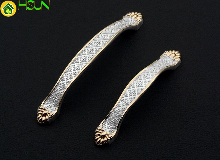 Tiradores elegantes de plata y cajón dorado tiradores de tocador estilo europeo manija de armario cocina tirador de mueble Hardware