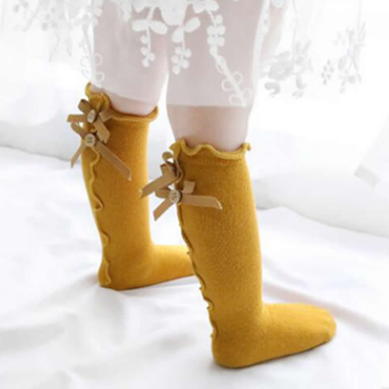 baby girl bow wood ear style baby leg warmers knee high toddler leg warm cotton long tube baby girls lace girl leg warms infant