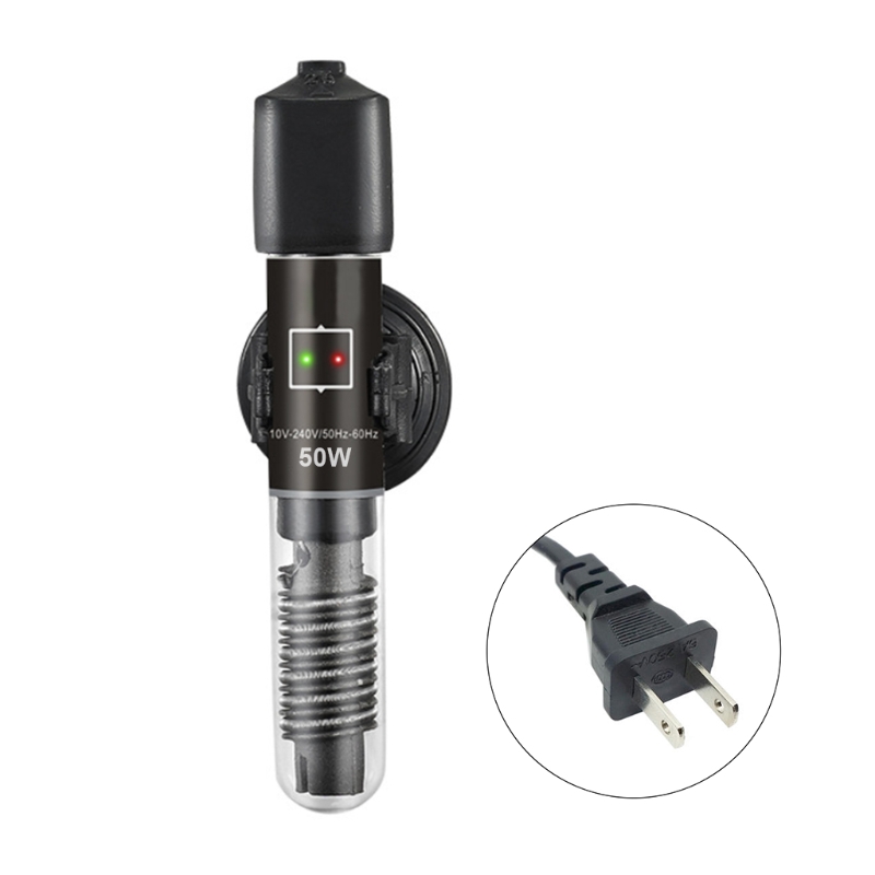 Chauffage d'aquarium à température constante 25W 50W, Submersible, thermomètre avec ventouse, tige chauffante