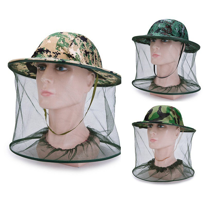 Mosquito Head Netto Hoed Vis Bijenteelt Gaas Cap Anti Zon Bescherming Veld Jungle Masker Gezicht Bescherm Cover Cap Hoeden