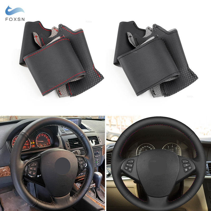 Auto Interieur Stuurwiel Microfiber Geperforeerd Lederen Bekleding Accessoires Voor Bmw X3 E83 2005 2006 2007