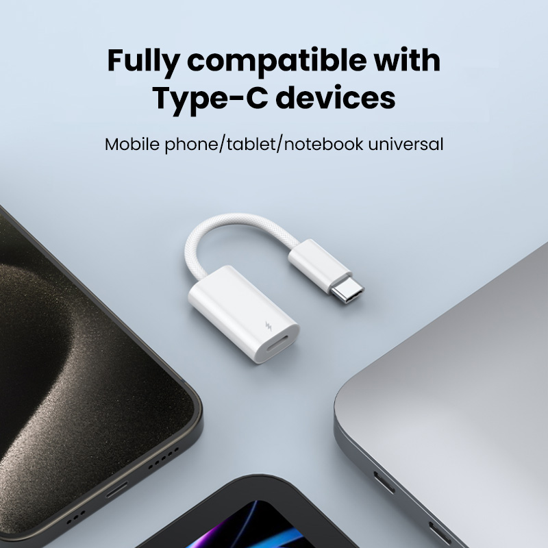 Elough 60W Lightning to Type C Cable Adapter OTG For iPhone 15 iPad Fast Charging Transfer For iOS Female to USBC Male Converter