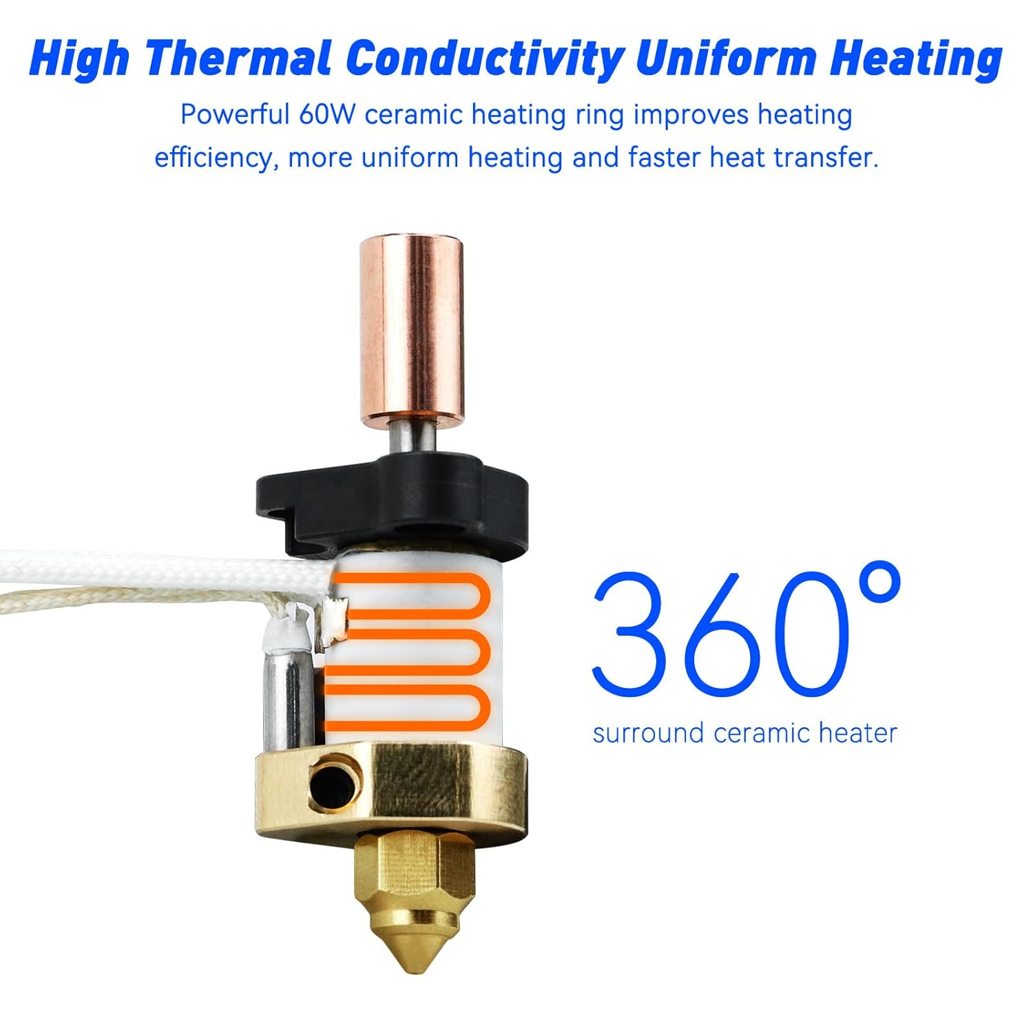 kit hotend in ceramica Creality Ender 3 V3 KE 300 ° C Blocco riscaldante ad alta temperatura tutto metallo Extruder caldo fine per K1/K1 Max