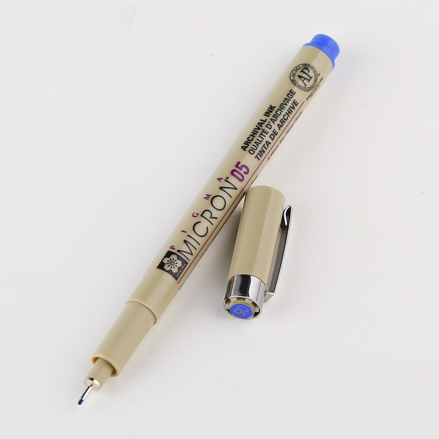 Fargerik linerpenn vanntett glatt fine liner pigma micron penn 0.45mm tegnetusjer tegne liners artist markører penner: Blå