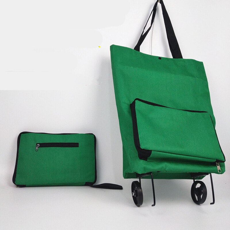 Sac de courses pliable, achat de cuisine, sac de rangement pour aliments, chariot à roulettes, sac de rangement pour légumes, sac Portable: Big green