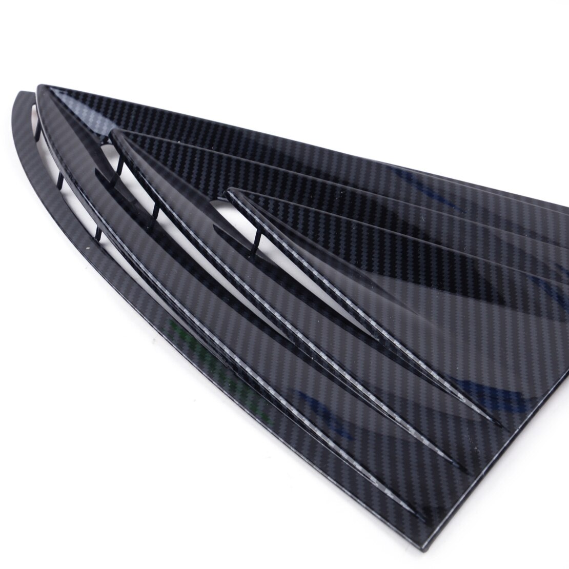 2 Stuks Plastic Zwarte Carbon Kleur Auto Achterruit Louvre Shutter Cover Trim Frame Fit Voor Tesla Model 3