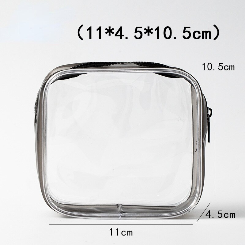 Neceser de viaje de PVC transparente, bolsa de aseo impermeable a la , nueva bolsa de almacenamiento de maquillaje, organizador de cosméticos de Pvc transparente: S