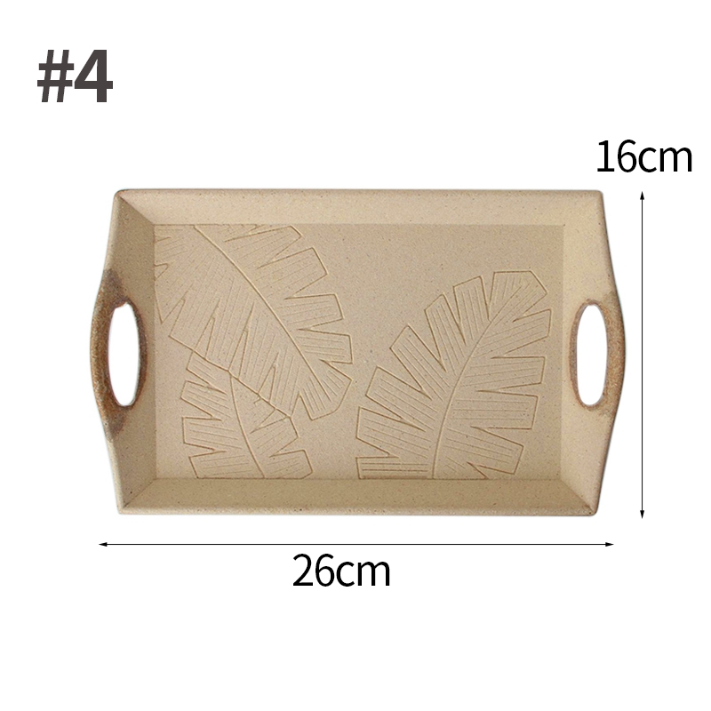 Retro Wooden Storage Tray Carved Shell Trays Earring Pendant Jewelry Plates Holder Snack Bread Candy Storage Organizer: S4 storage tray