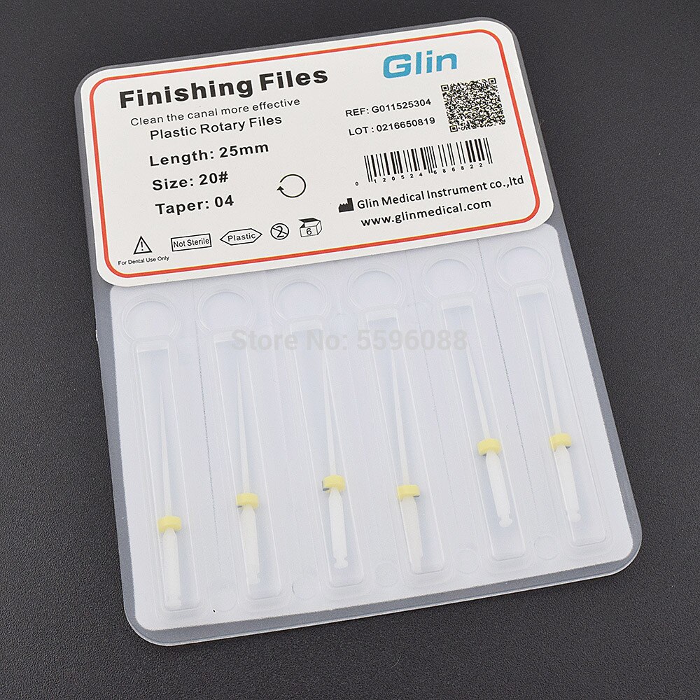 Dental Plastic Rotary Finishing Files 25mm 04 Taper Endo Files Used for Claen the canal more effecftive