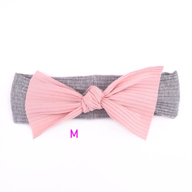 Bandeaux en coton côtelé pour -né garçon et fille, couvre-chef à nœud papillon, doux et extensible, accessoires pour cheveux: GrayM