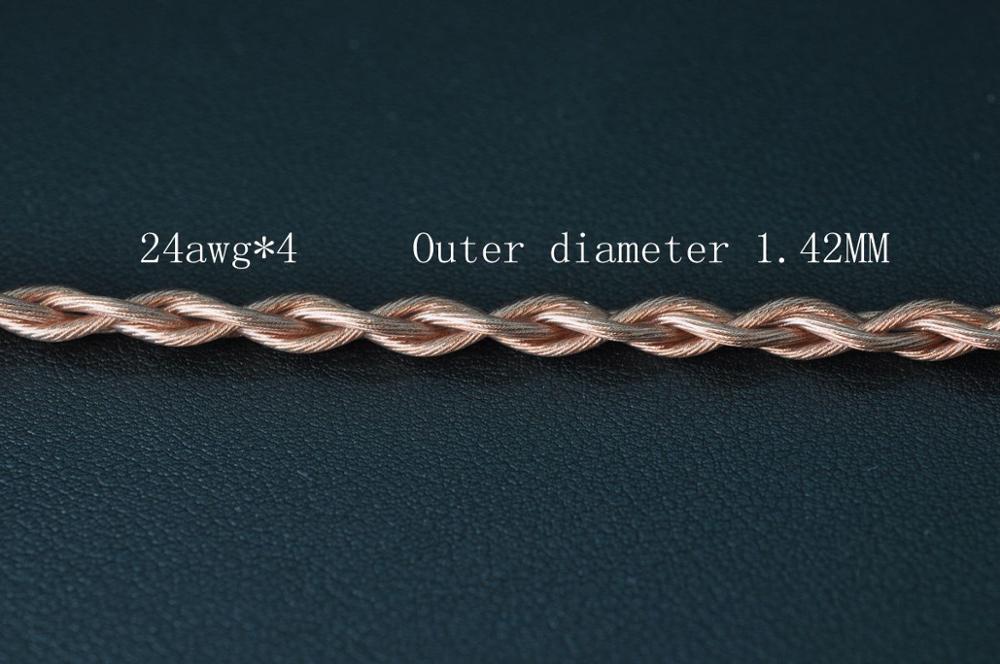 Headphone Upgrade Cable - 4 Core Thick OCC 6N - MMCX 0.78mm Connector - 1.42mm*4: 1M