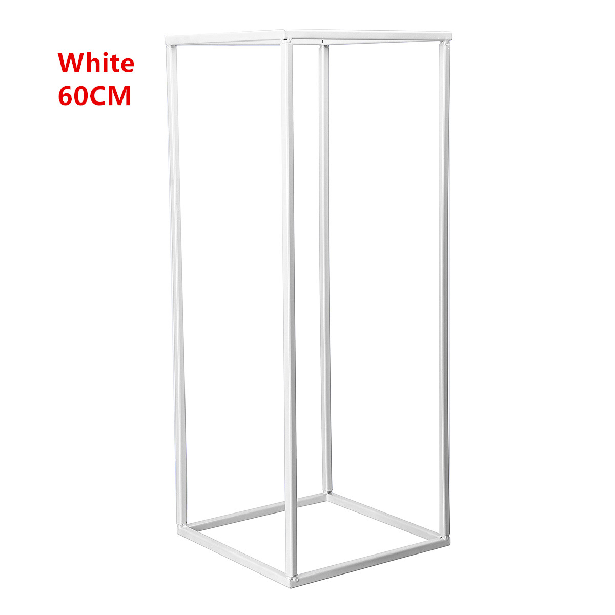 Dekoration rekvisita rostfri järn konst blomsterställ bröllop vaser kolonn stativ event golv festhållare avtagbar mittstycke: Vit 60cm