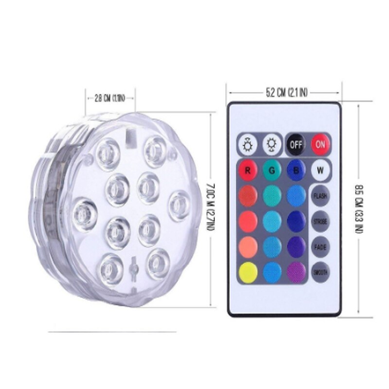 13led/10led Zwembad Verlichting Met Afstandsbediening 16 Kleuren Rgb Duik Licht Duurzaam Led Lamp Draagbare Onderwater Night licht