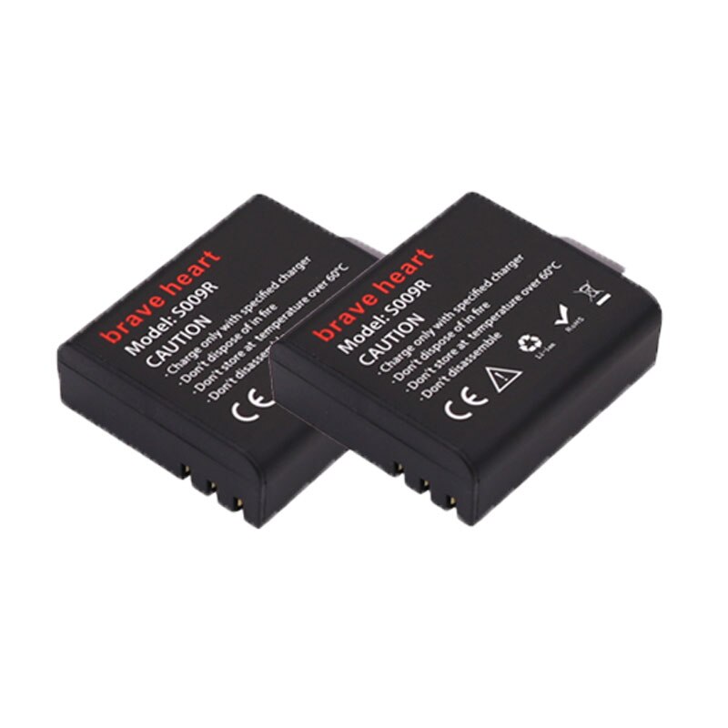 Batería con funda para sj4000 + batería sj 4000, para cámara SJCAM sj4000 sj5000 sj5000x sj6000 sj7000 sj8000 sj9000 M10: 2battery