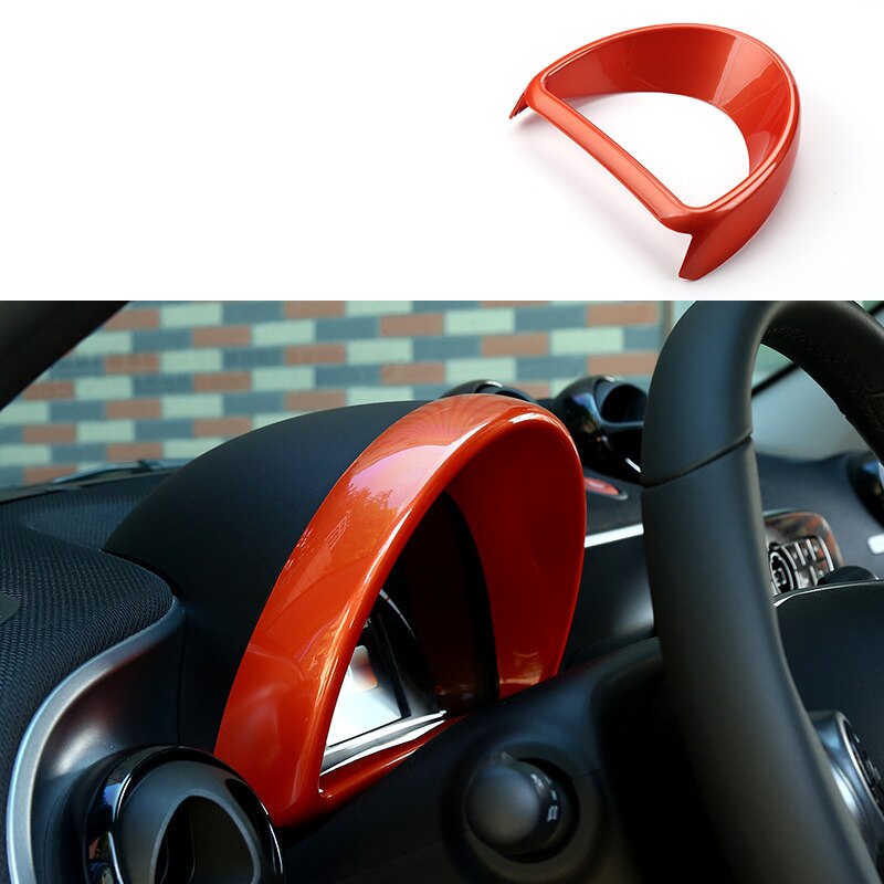 Panel de instrumentos para Interior de coche, decoración de embellecedor, pegatinas para Estilismo de coche, para Mercedes Smart Fortwo 453 Forfour: Naranja