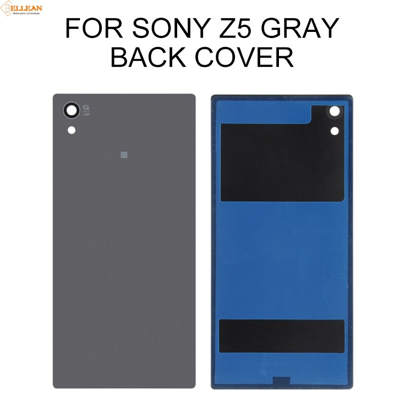 Catteny Brand Voor Sony Xperia Z5 Behuizing Batterij Glass Cover Vervanging E6603 E6653 E6633 E6683 Batterij Deur Back Cover: Grijs