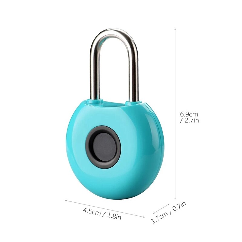 20 Groups Fingerprint Padlock Fingerprints Rechargeable Modern Locks for Lockers Bags Bicycle