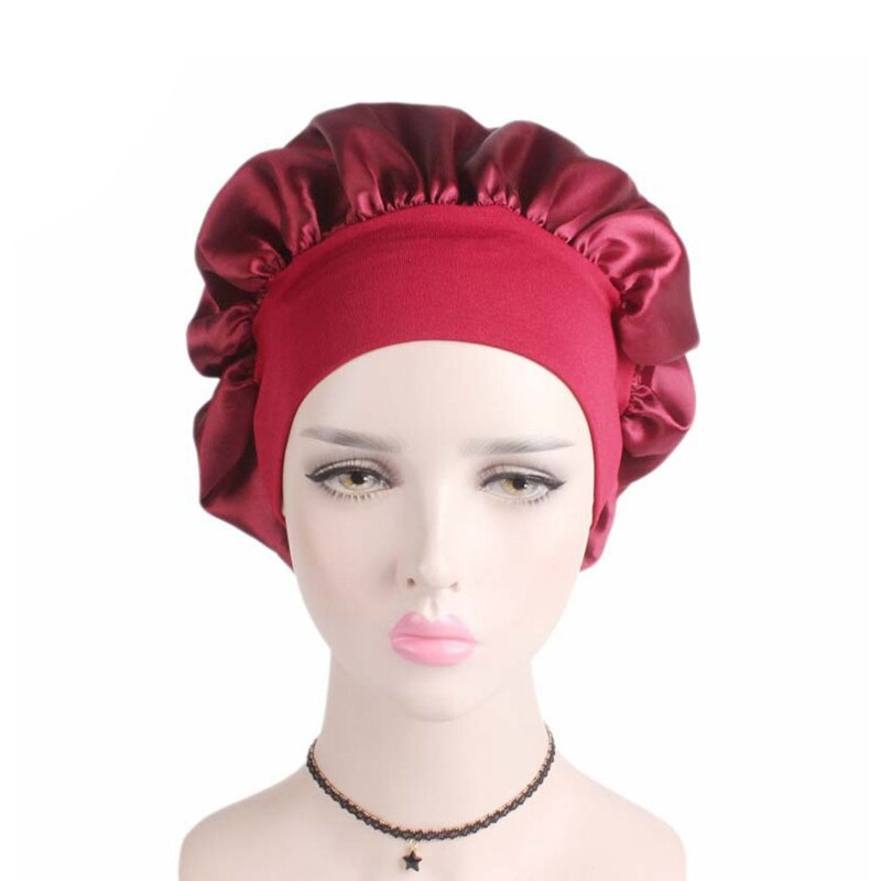 Mujeres Satin Sleep Cap cobertura completa suave gorro de noche para dormir gorra para quimioterapia Cap