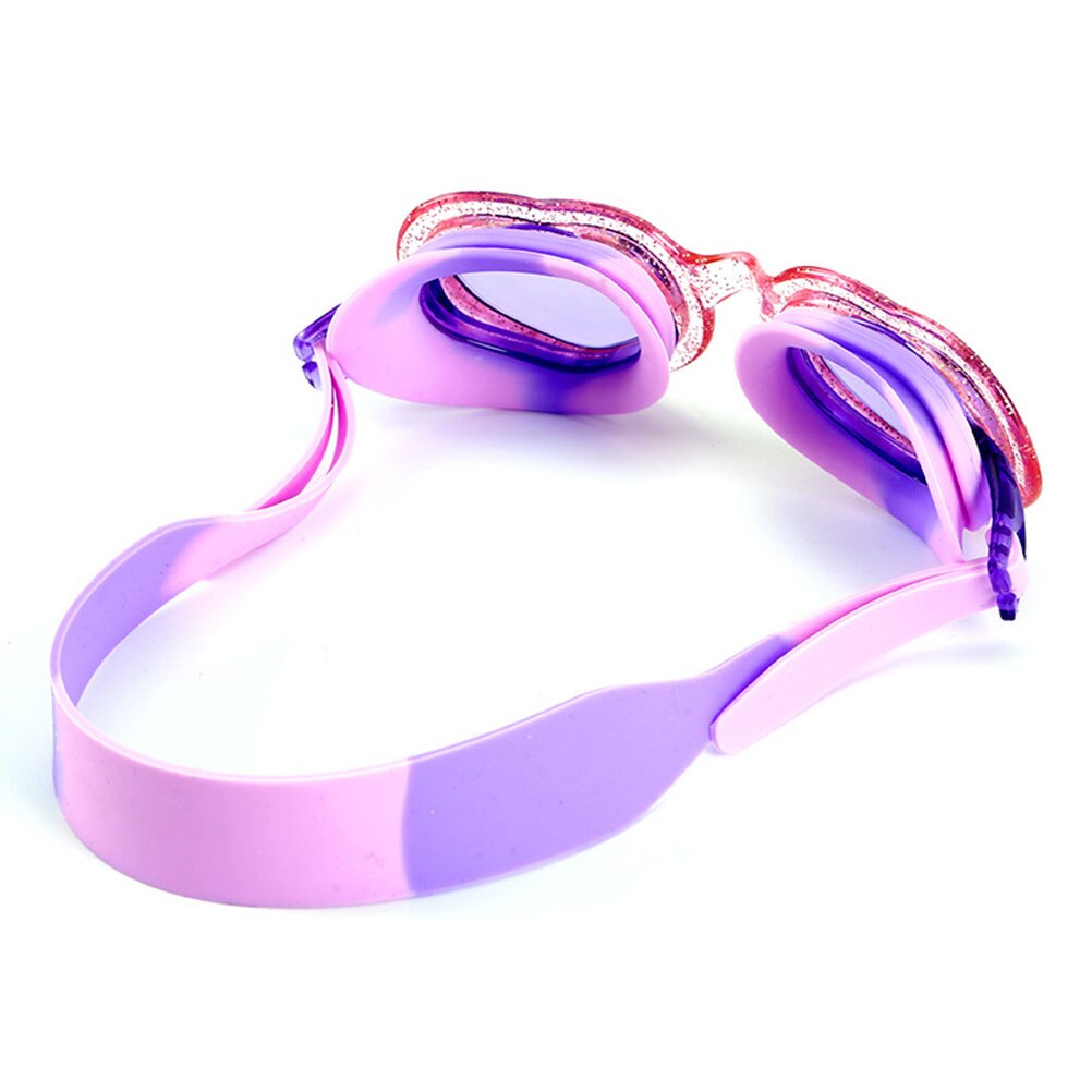 1 Pc Silicone Swimming Goggles Heart-shaped Swim Glasses Waterproof Anti-fog HD Swim Goggle for Kids Teens Toddlers (Purple)