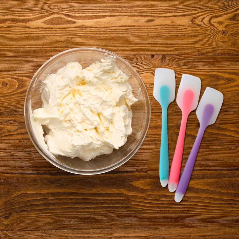 Kitchen Silicone Spatula Rubber Baking Scraper Mixer Non-Stick Pastry Cake Scraper Brush 2 Sizes Kitchen Bakeware Tools