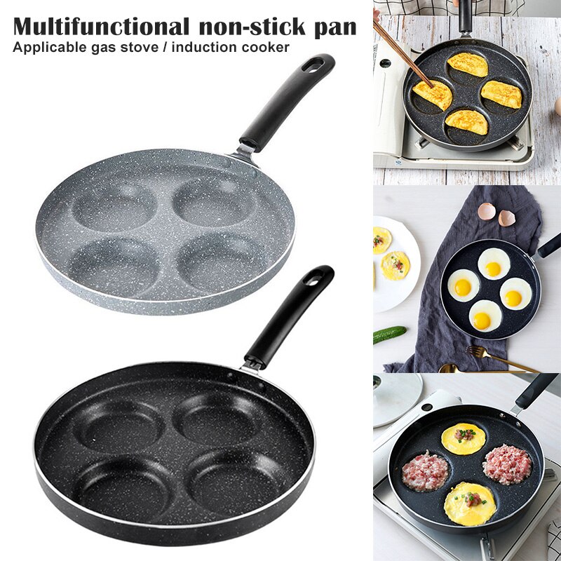 Mini Nonstick Gebakken Pan Vier-Gat Draagbare Voor Pannenkoeken Ontbijt Omelet Keuken JS23