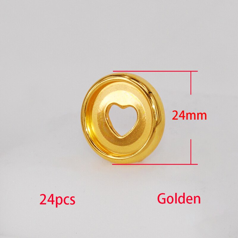 24Mm Paddestoel Discs Bindmiddel Notebook Bindmiddel Ring Hartvormige Binding Discs Binding Ring Diy Planner Accessoires Schoolbenodigdheden: Golden-24pcs