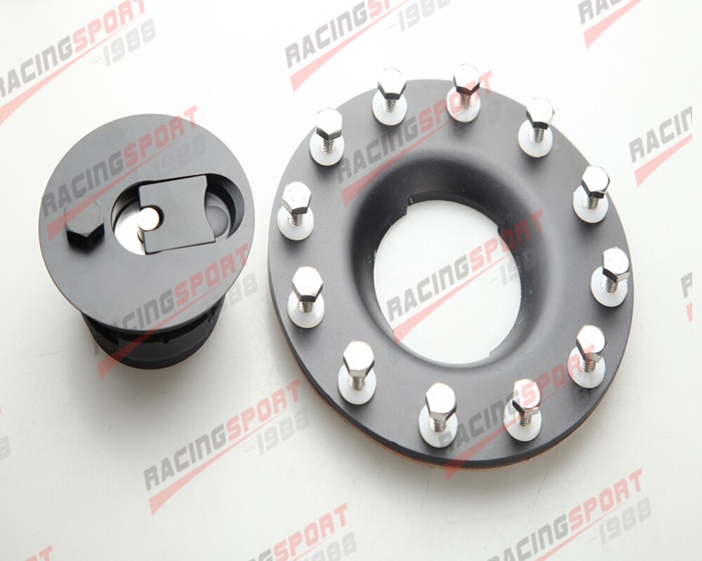 Aluminum Billet Fuel Cell Cap Flush Mount 12 Bolt Silver or Black Anodized